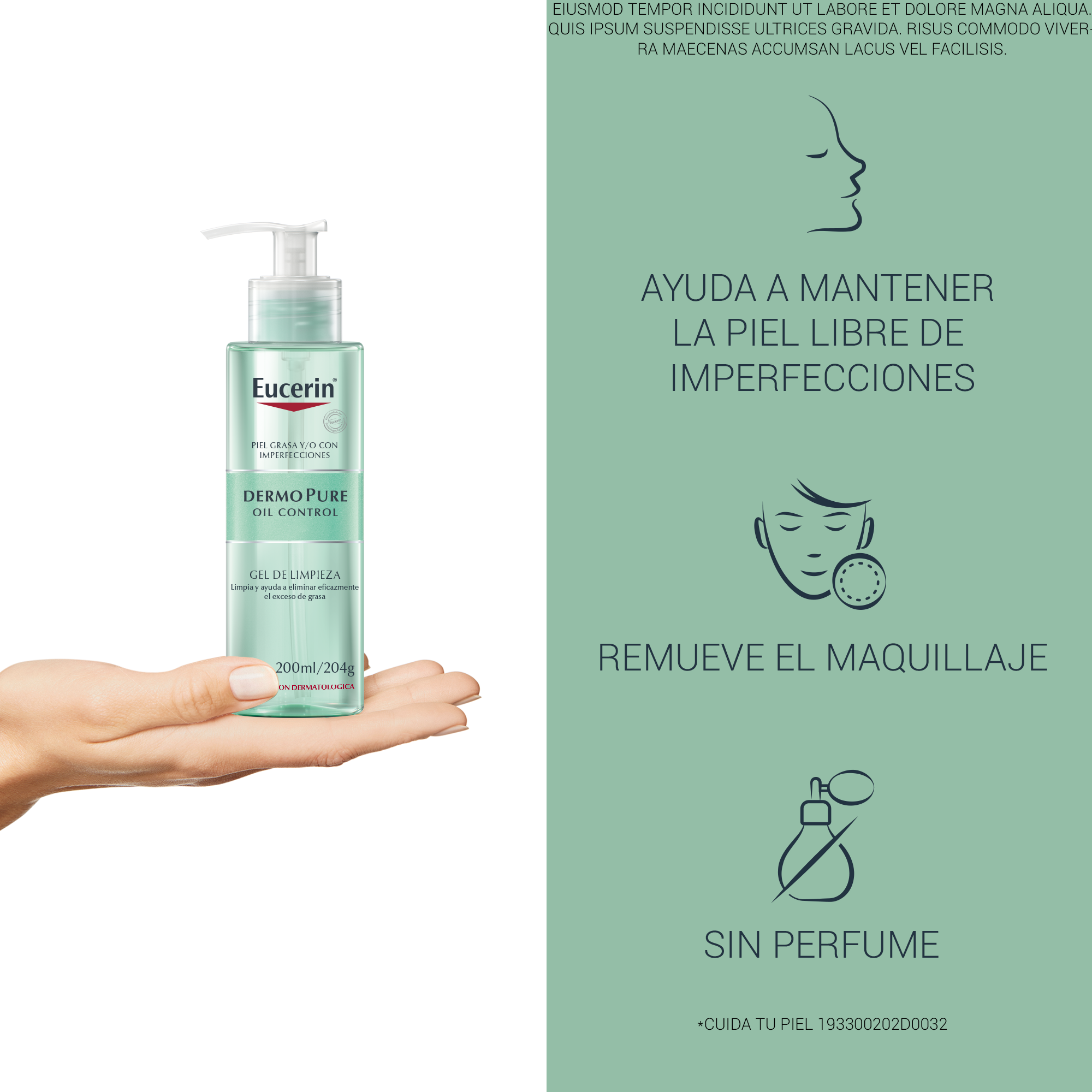 DermoPURE Gel Limpiador Facial para Piel Grasa Eucerin